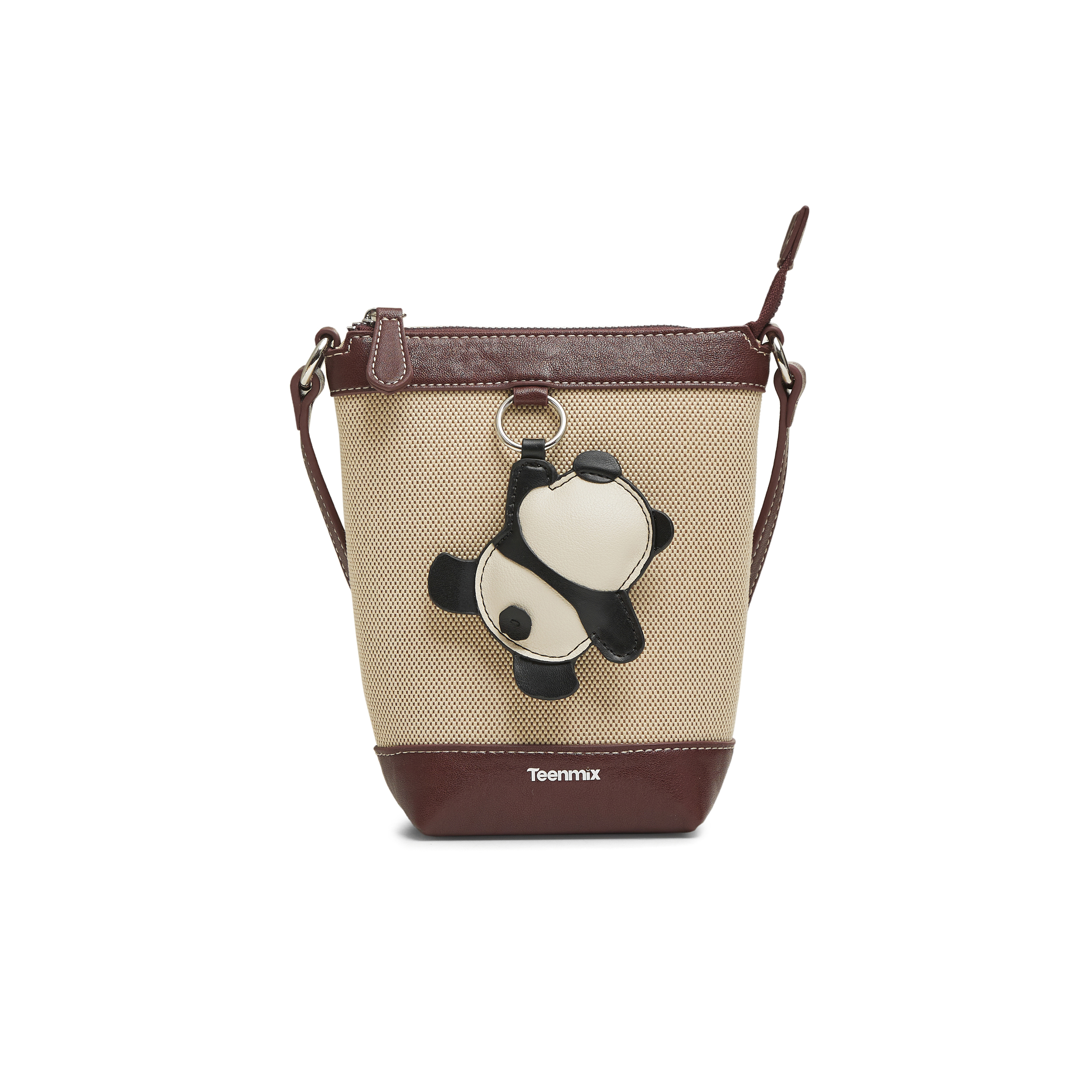 天美意2025冬新款商场同款时尚单肩斜挎包休闲女水桶包X3182DX5