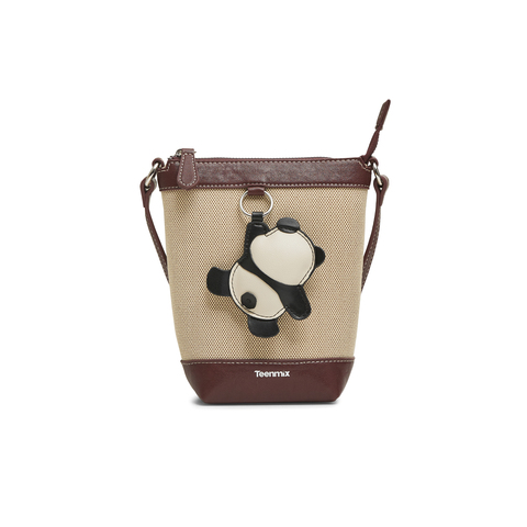 天美意2025冬新款商场同款时尚单肩斜挎包休闲女水桶包X3182DX5