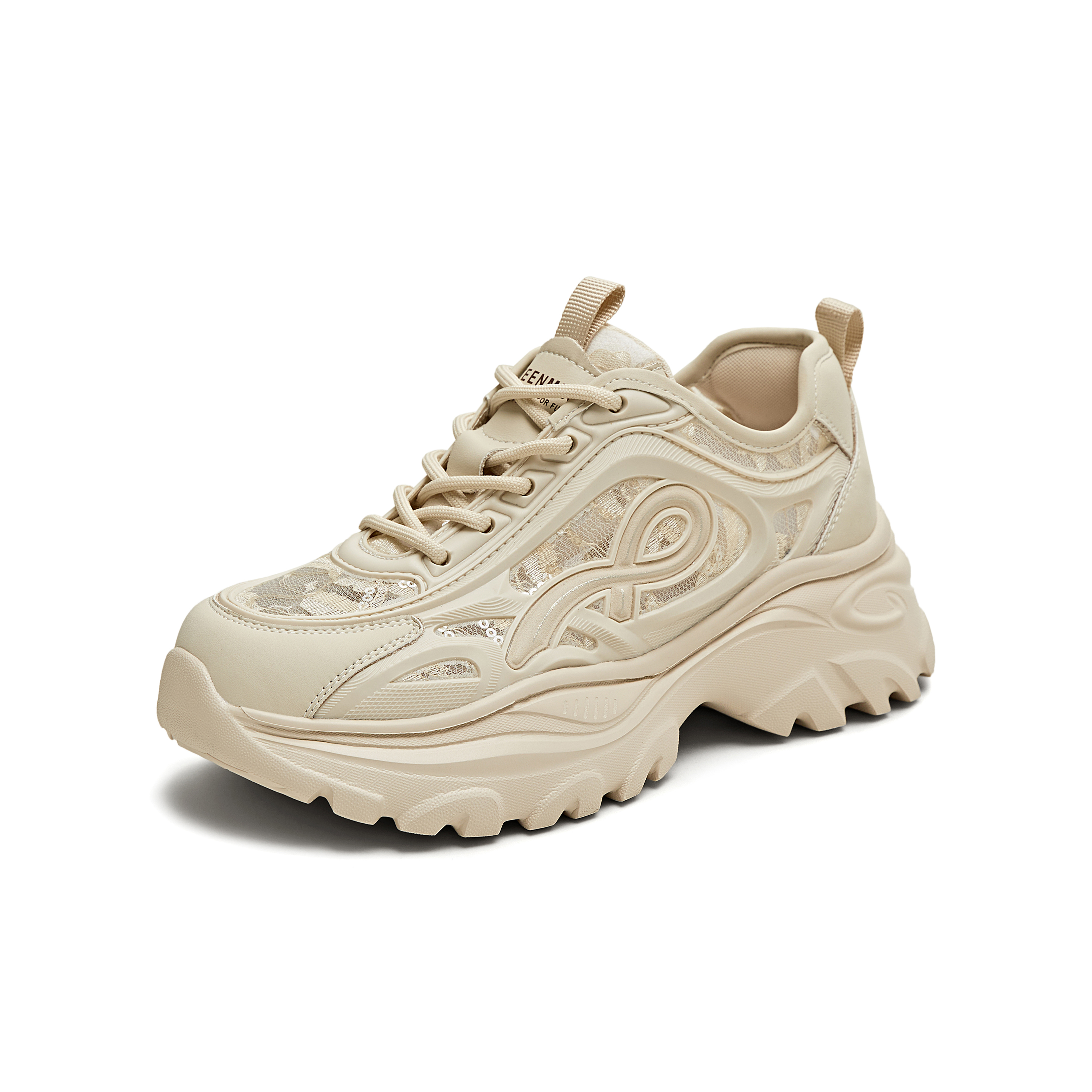 天美意2025夏新款休闲百搭舒适厚底增高透网女老爹鞋KD087BM5