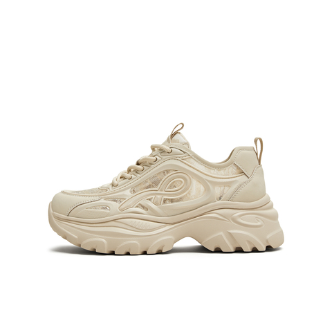 天美意2025夏新款休闲百搭舒适厚底增高透网女老爹鞋KD087BM5