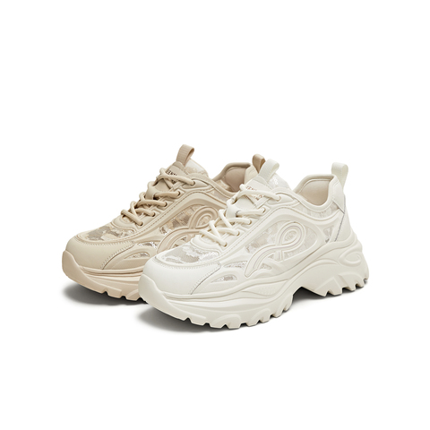 天美意2025夏新款休闲百搭舒适厚底增高透网女老爹鞋KD087BM5