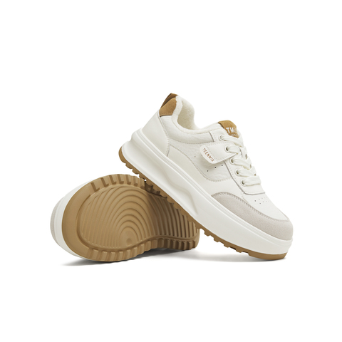 天美意2025秋新款商场同款休闲板鞋运动厚底女小白鞋BJ564CM5