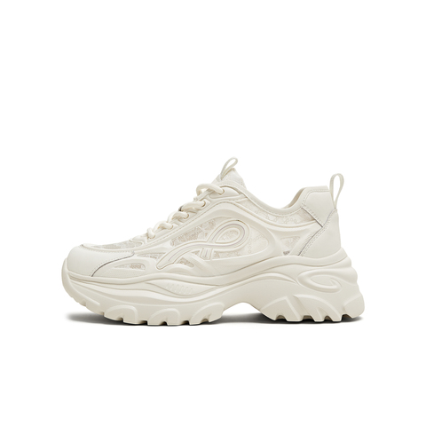 天美意2025夏新款休闲百搭舒适厚底增高透网女老爹鞋KD087BM5