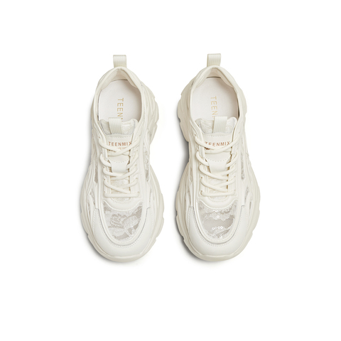 天美意2025夏新款休闲百搭舒适厚底增高透网女老爹鞋KD087BM5