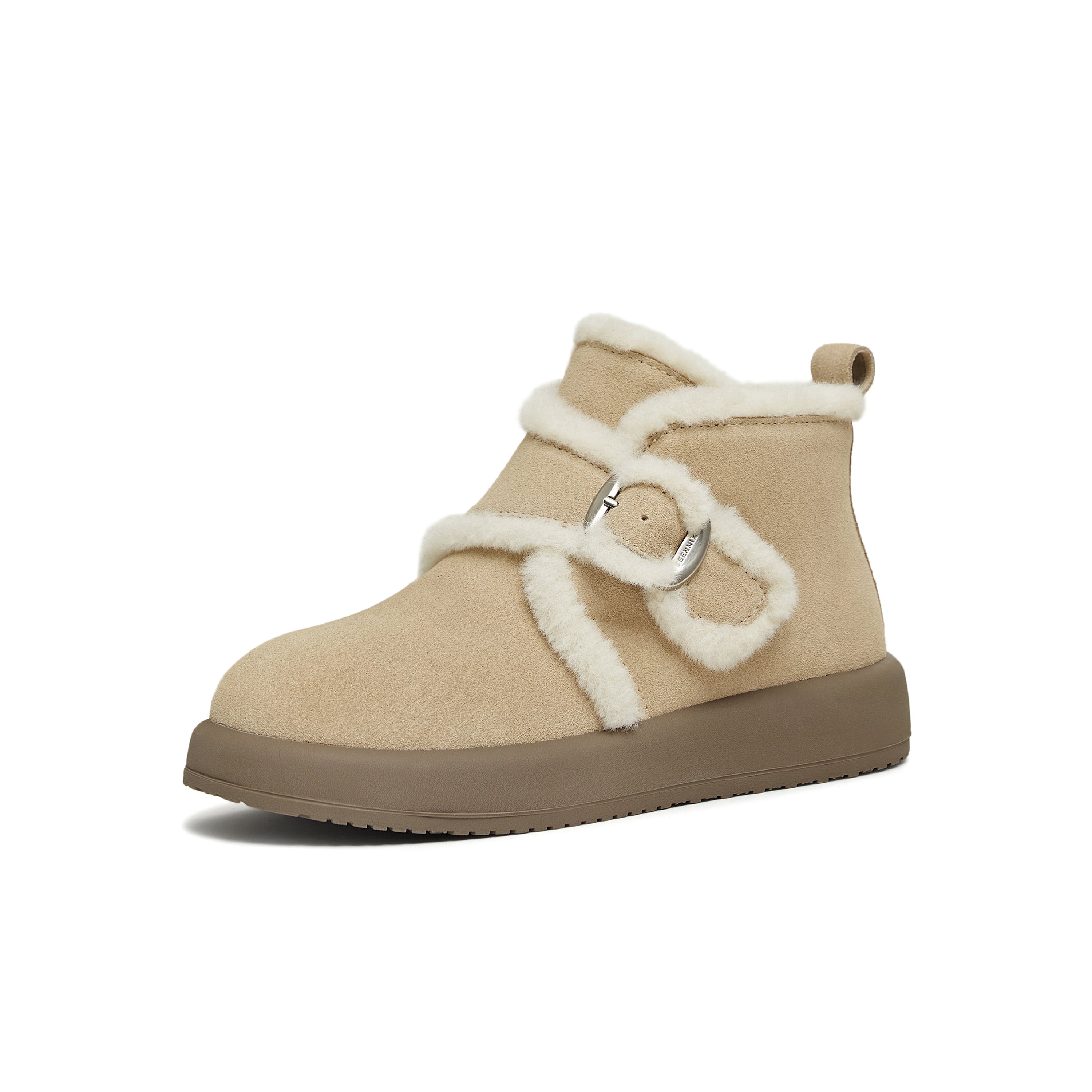 天美意2025冬新款商场同款一脚蹬毛绒舒适短靴女雪地靴BK423DD5