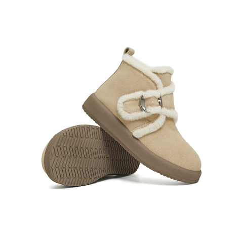 天美意2025冬新款商场同款一脚蹬毛绒舒适短靴女雪地靴BK423DD5