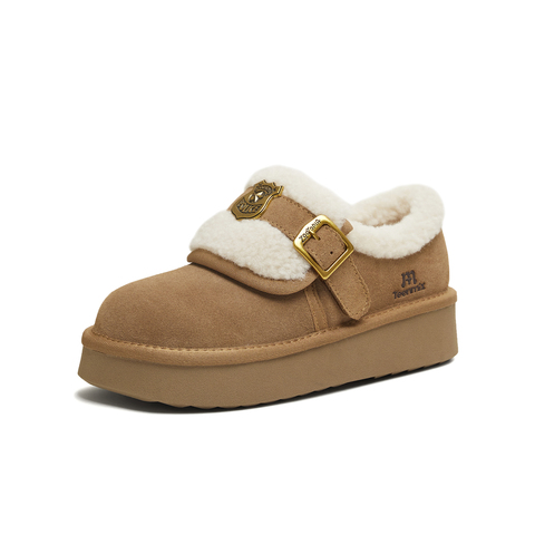 天美意2025冬新款商场同款厚底保暖棉鞋雪地靴女勃肯鞋BM361DM5