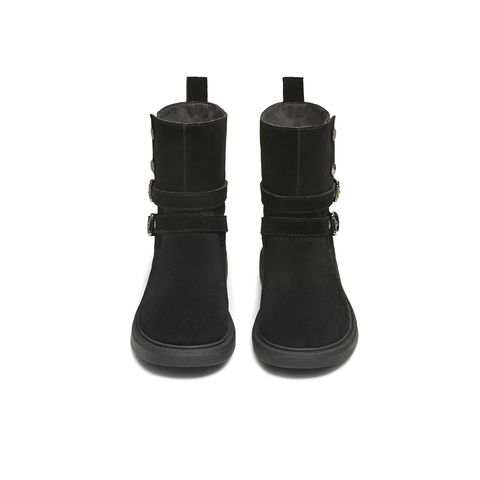 天美意2025冬新款商场同款厚底复古百搭短筒靴女西部靴BL771DZ5