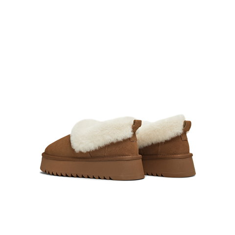 天美意2025冬新款毛绒短靴保暖厚底复古纯色女雪地靴KXD40DM5