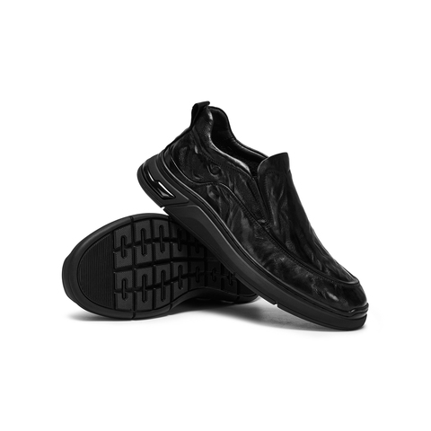 天美意2025冬新款商场同款纯色一脚蹬复古男休闲皮鞋WNA02DM5