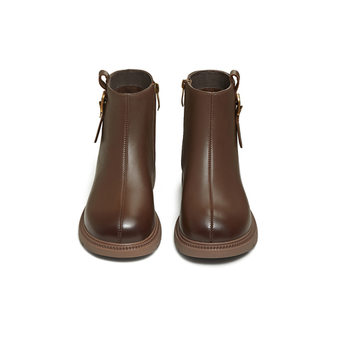 天美意2025冬新款商场同款百搭复古潮流纯色女时装靴BL671DD5