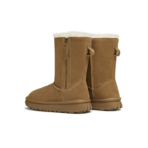 天美意2025冬新款厚底休闲百搭加绒保暖中筒靴女雪地靴KXD69DZ5