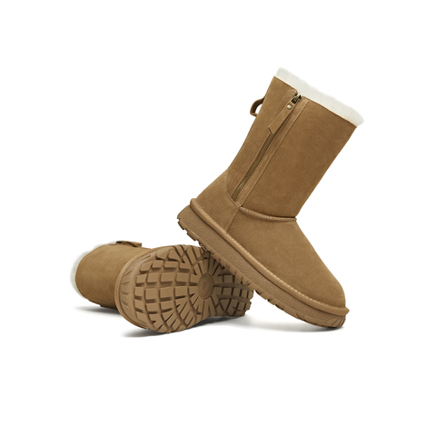 天美意2025冬新款厚底休闲百搭加绒保暖中筒靴女雪地靴KXD69DZ5