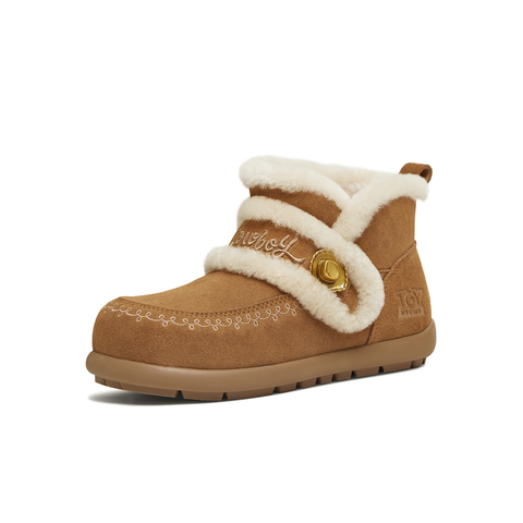 天美意2025冬新款玩具总动员联名短靴毛绒保暖女雪地靴CER42DD5