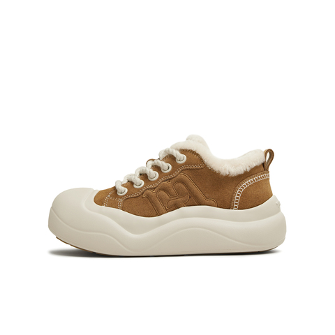 天美意2025冬新款商场同款厚底休闲百搭加绒保暖女板鞋CP537DM5