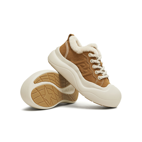 天美意2025冬新款商场同款厚底休闲百搭加绒保暖女板鞋CP537DM5