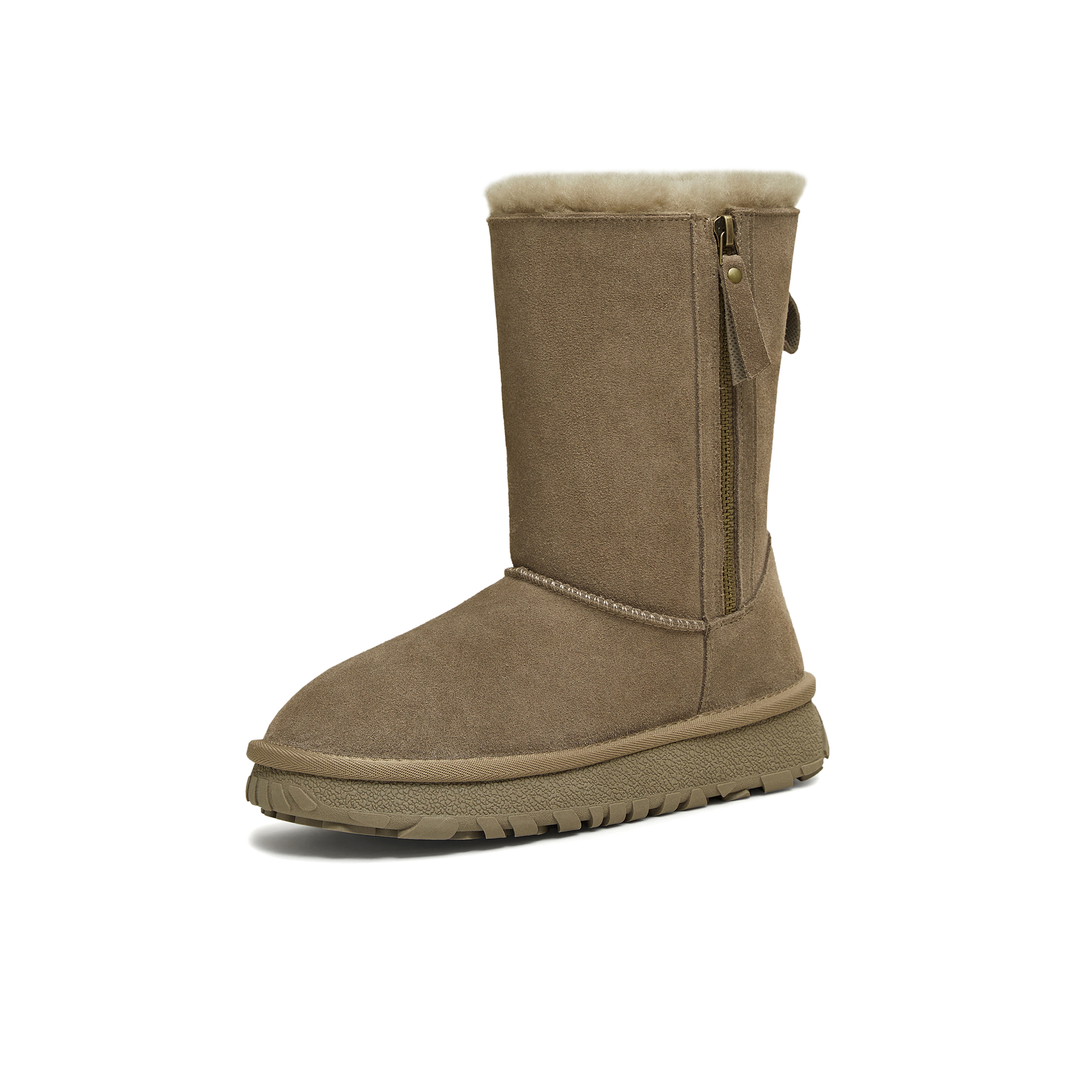 天美意2025冬新款厚底休闲百搭加绒保暖中筒靴女雪地靴KXD69DZ5