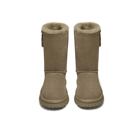 天美意2025冬新款厚底休闲百搭加绒保暖中筒靴女雪地靴KXD69DZ5