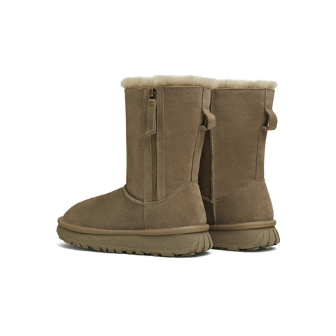 天美意2025冬新款厚底休闲百搭加绒保暖中筒靴女雪地靴KXD69DZ5