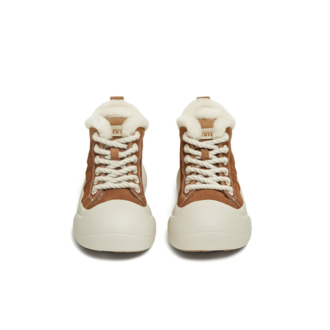 天美意2025冬新款商场同款厚底休闲百搭加绒保暖女板鞋CP548DD5