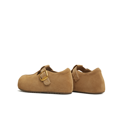 天美意2025秋新款平跟复古懒人一脚蹬勃肯鞋深口女单鞋KK084CA5