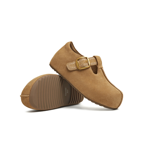 天美意2025秋新款平跟复古懒人一脚蹬勃肯鞋深口女单鞋KK084CA5