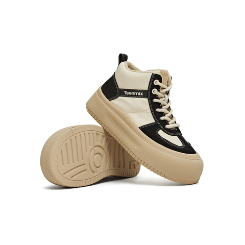 天美意2025冬新款商场同款运动休闲时尚百搭保暖女板鞋CDR40DD5