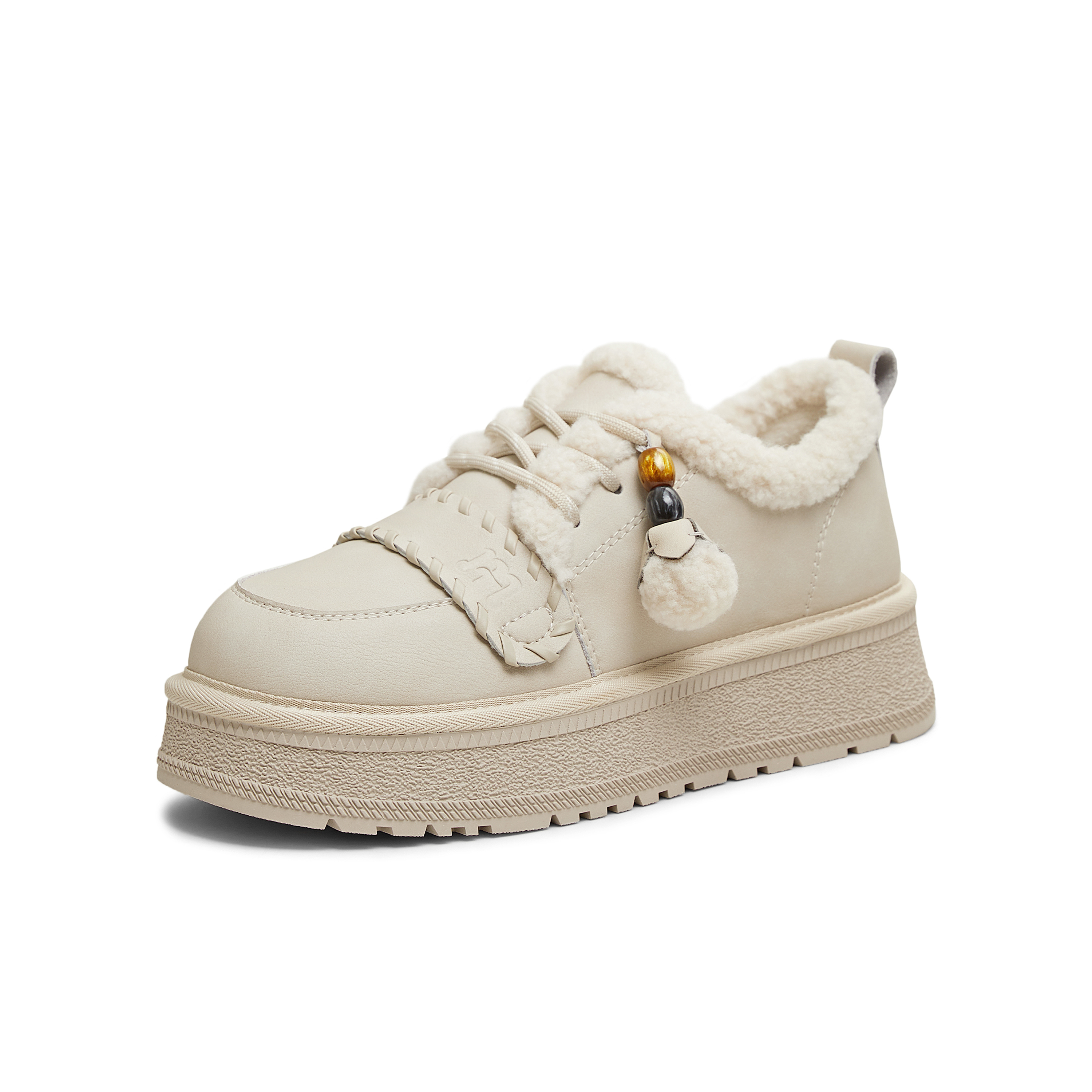 天美意2025冬新款商场同款舒适保暖毛绒单鞋女雪地靴BM381DM5