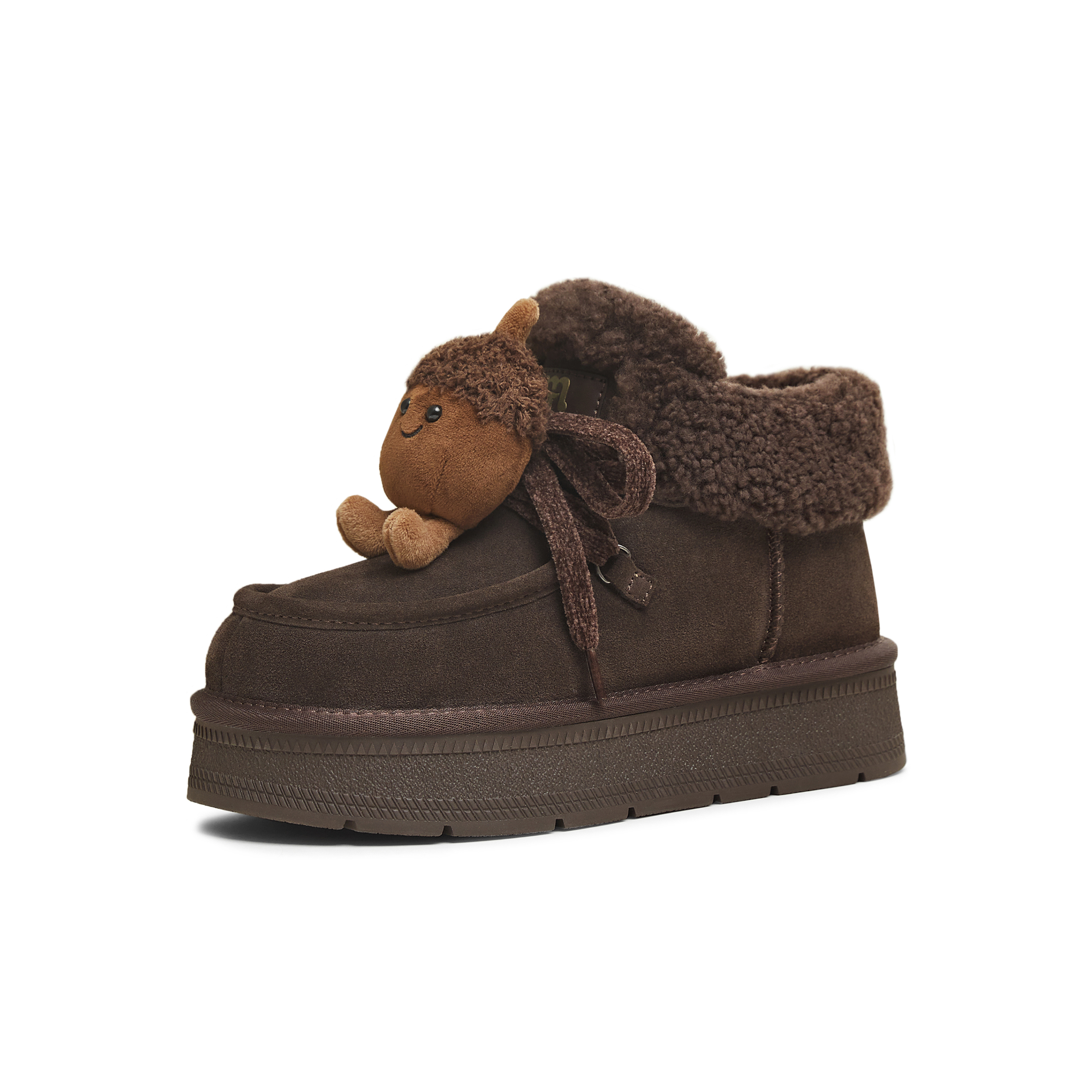 天美意2025冬新款商场同款舒适保暖毛绒单鞋女雪地靴BM281DD5