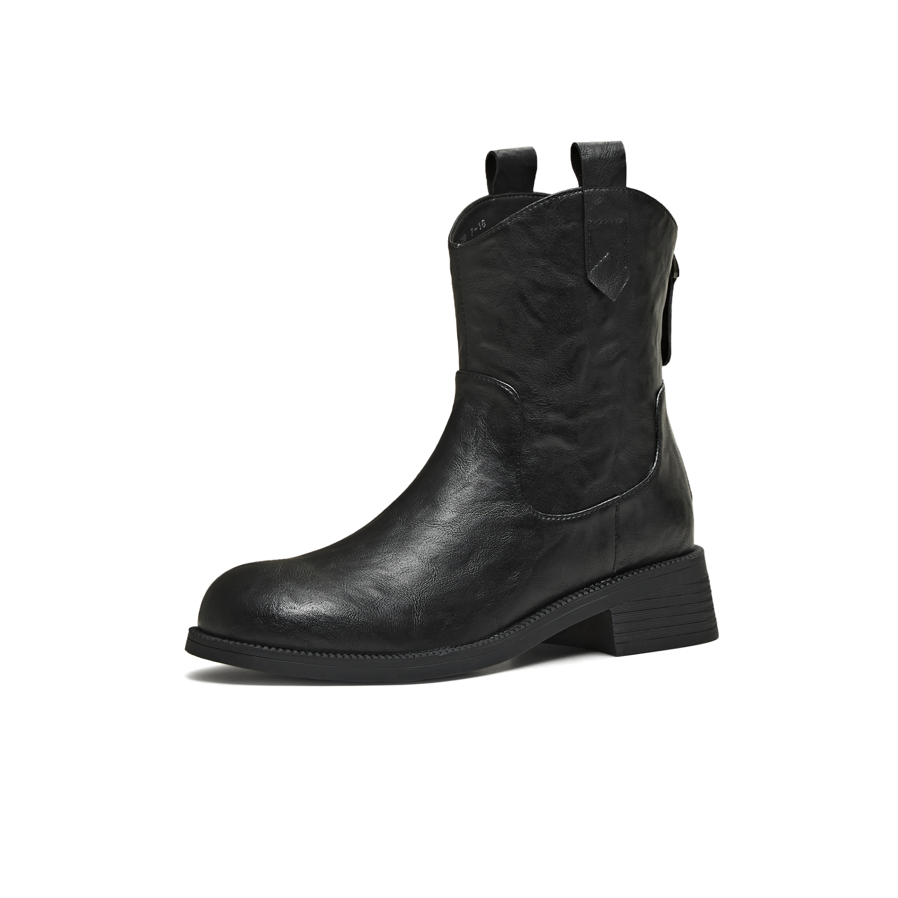 天美意2025冬新款厚底OL通勤简约短靴女时装靴CCH41DD5