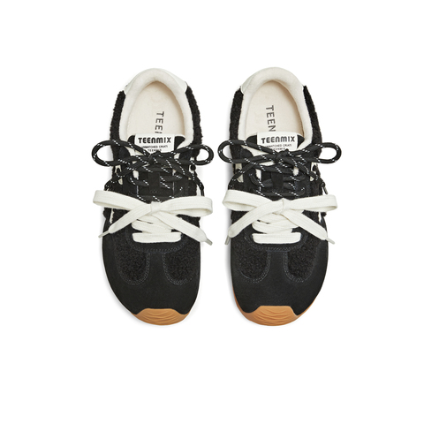 天美意2025冬新款休闲复古百搭内增高德训鞋女阿甘鞋KG096DM5