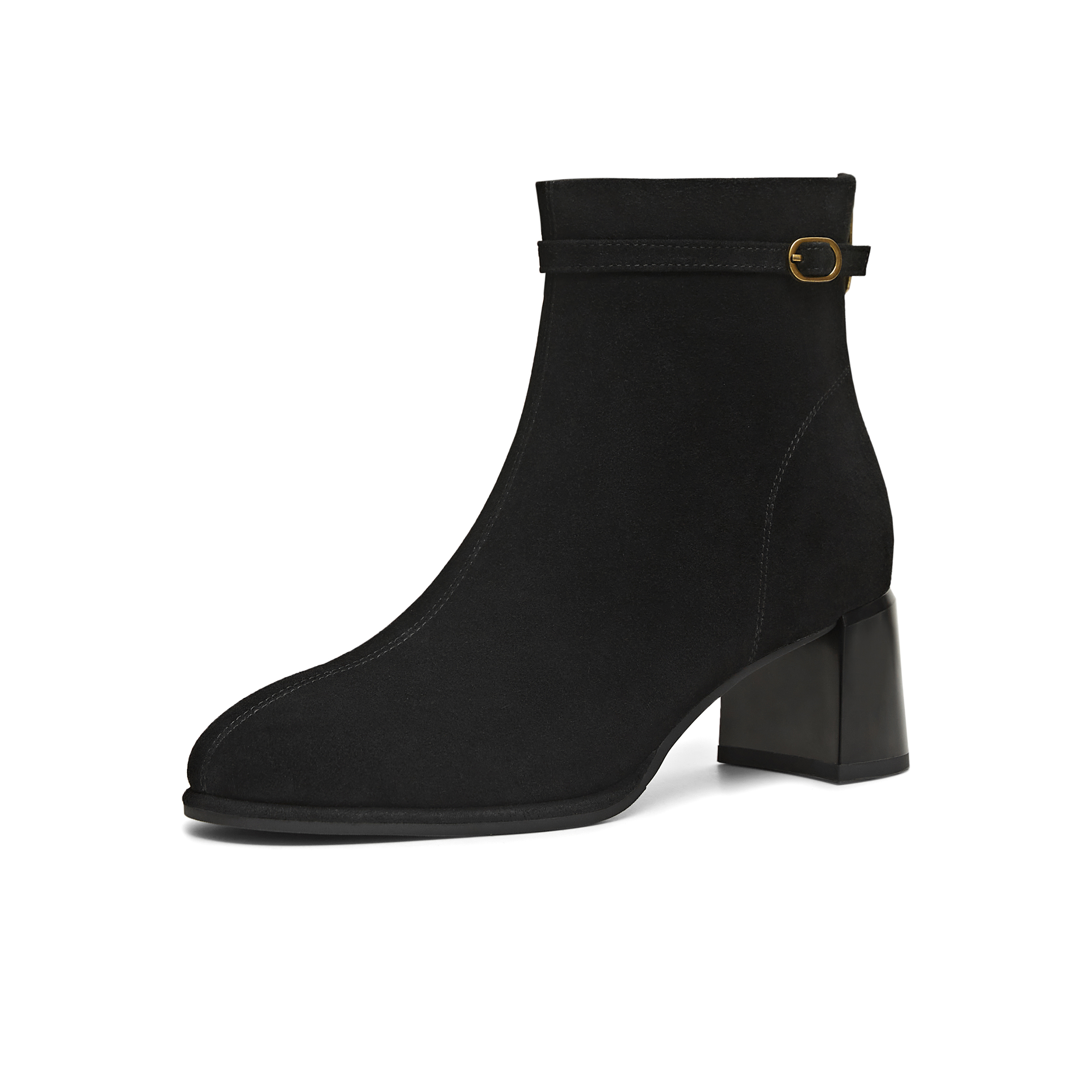 天美意2025冬新款商场同款气质优雅短筒靴简约女时装靴BK032DD5