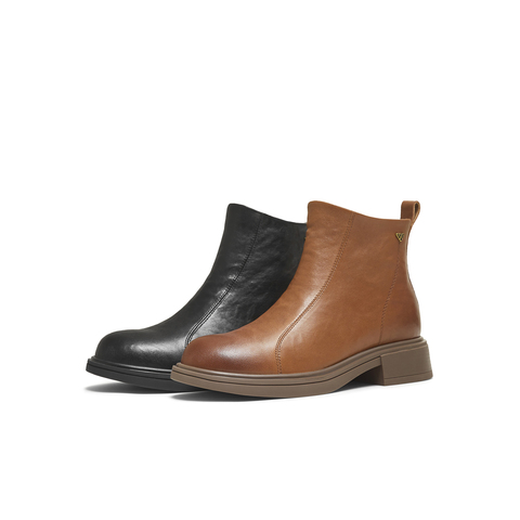 天美意2025冬新款商场同款厚底复古百搭短靴女时装靴BL661DD5