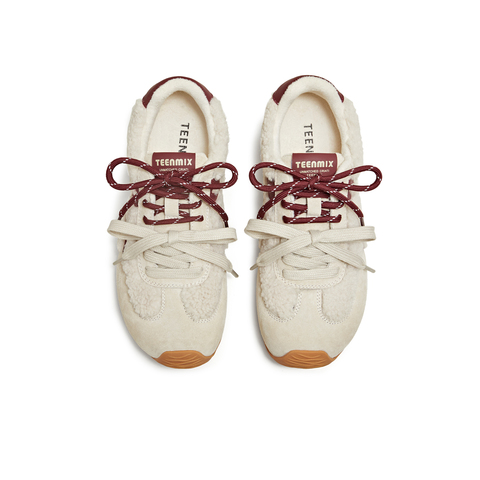 天美意2025冬新款休闲复古百搭内增高德训鞋女阿甘鞋KG096DM5