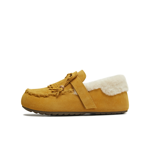 天美意2025冬新款商场同款厚底舒适保暖毛绒女乐福鞋BM161DA5