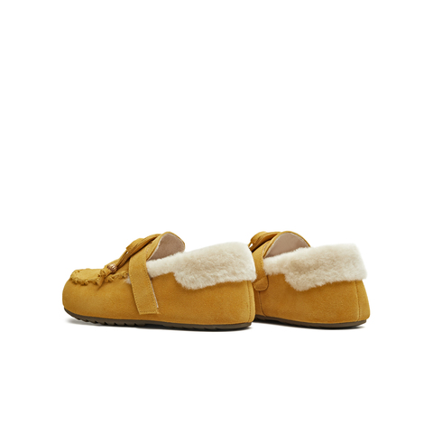 天美意2025冬新款商场同款厚底舒适保暖毛绒女乐福鞋BM161DA5