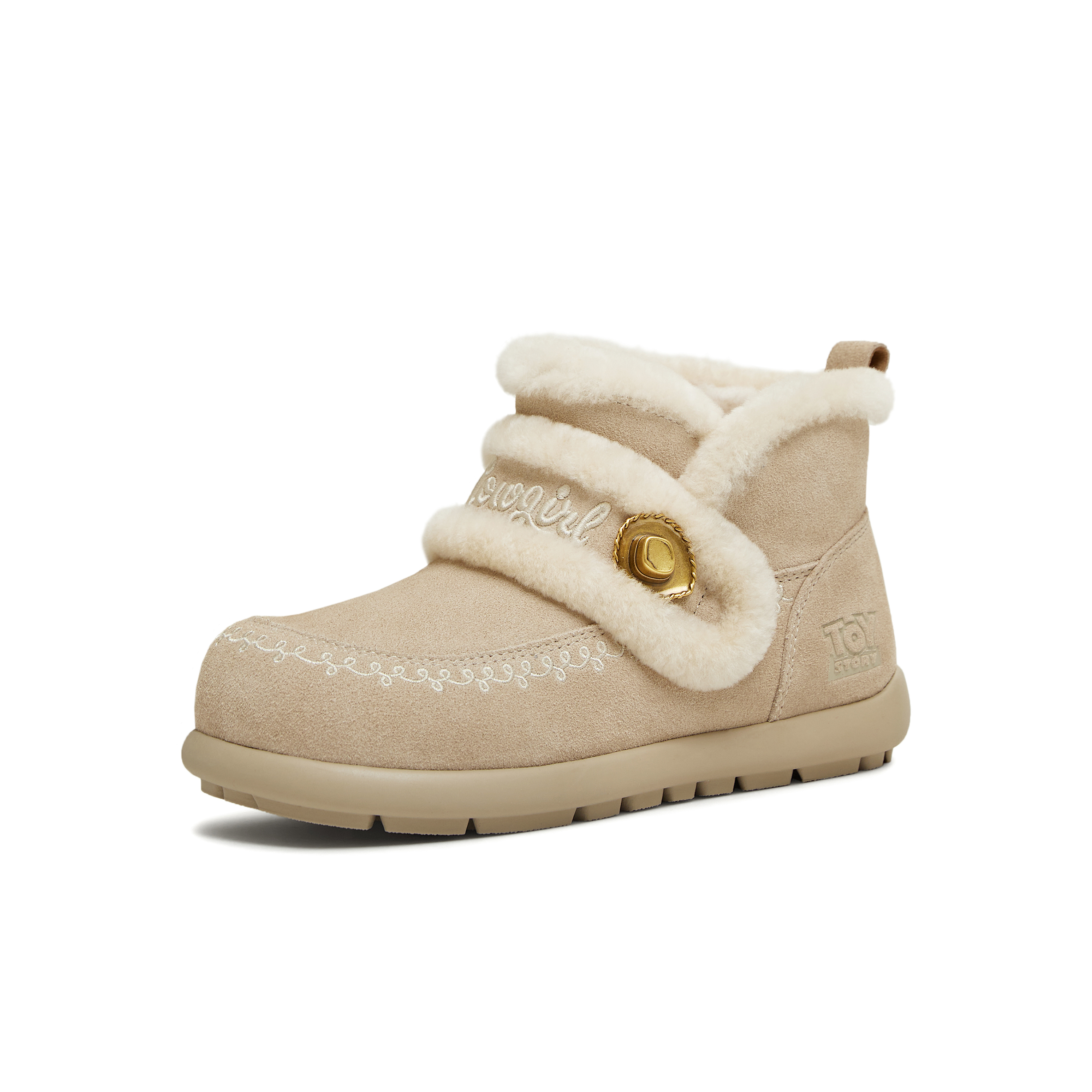 天美意2025冬新款玩具总动员联名短靴毛绒保暖女雪地靴CER42DD5