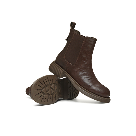 天美意2025冬新款厚底英伦复古百搭短靴女切尔西靴KQX22DD5