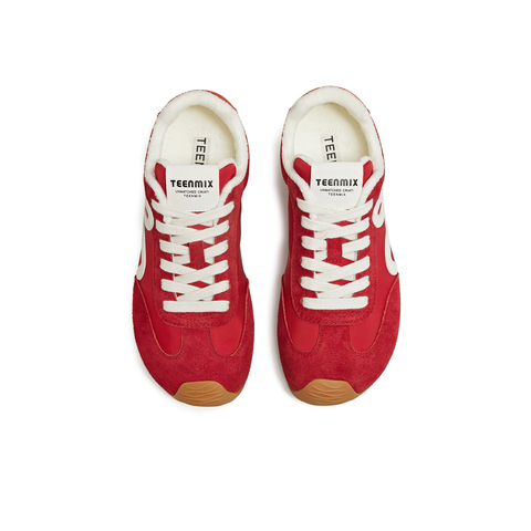 天美意2025冬新款潮流运动休闲百搭复古德训鞋女阿甘鞋KG126DM5