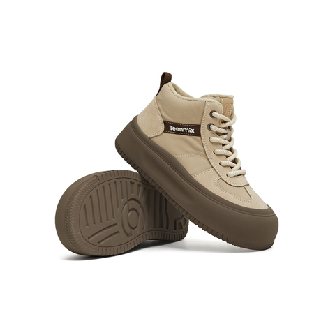 天美意2025冬新款商场同款运动休闲时尚百搭保暖女板鞋CDR40DD5