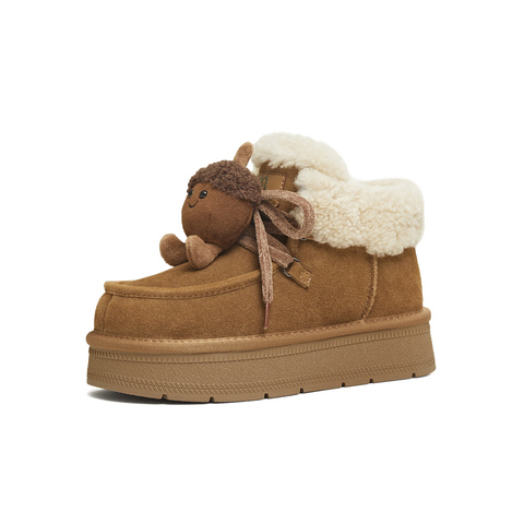 天美意2025冬新款商场同款舒适保暖毛绒单鞋女雪地靴BM281DD5