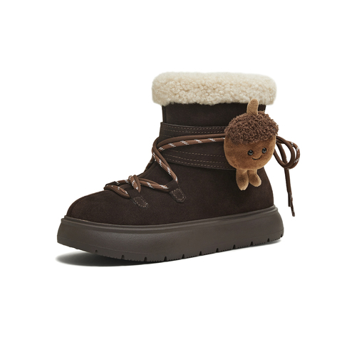 天美意2025冬新款厚底可爱保暖百搭户外女时尚雪地靴KXD60DZ5