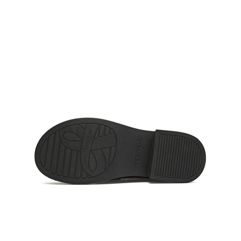 天美意2025冬新款厚底保暖英伦复古小皮鞋乐福鞋女皮鞋CNG35DM5