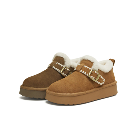 天美意2025冬新款商场同款厚底毛绒保暖百搭女勃肯鞋BM151DM5