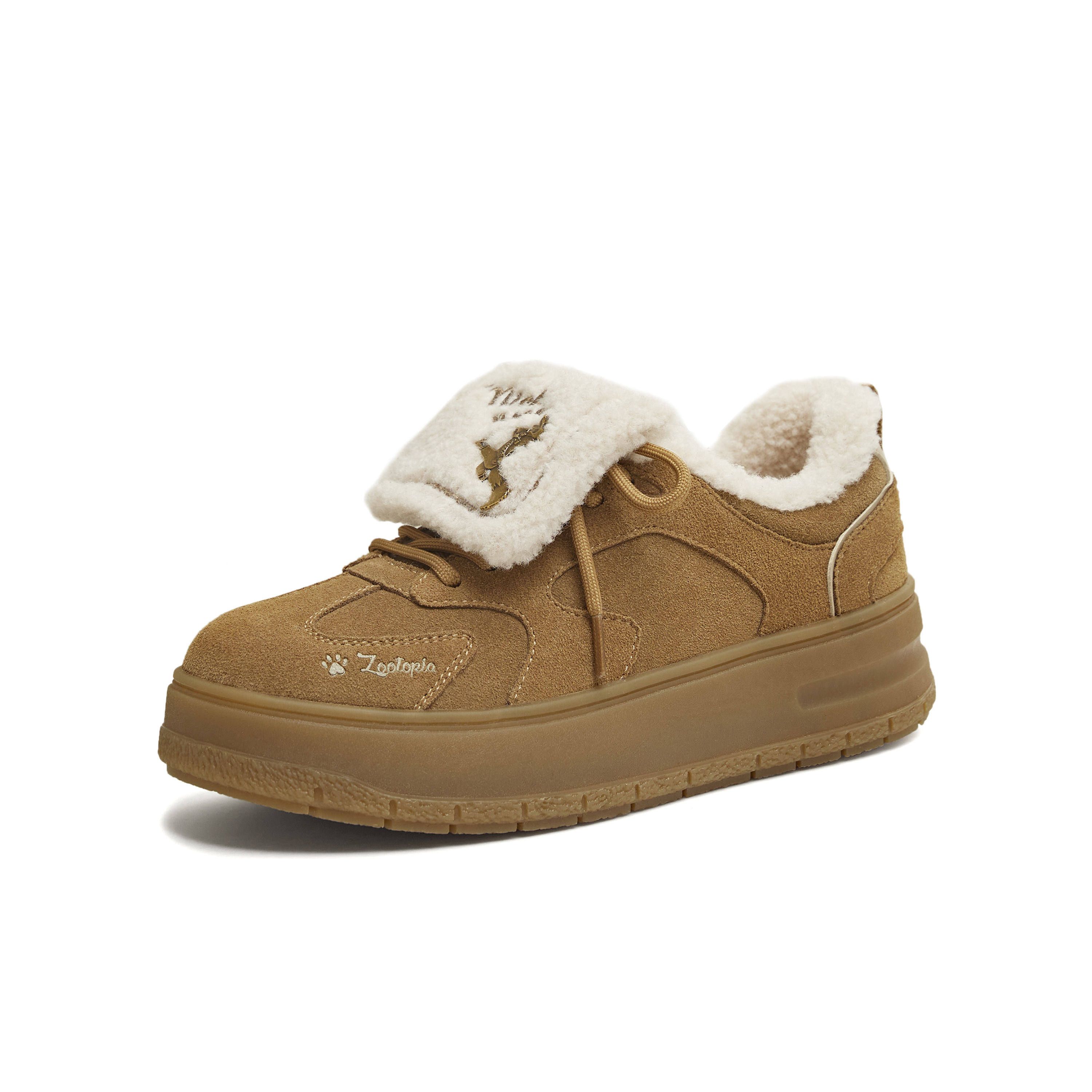 天美意2025冬新款商场同款毛绒保暖阿甘德训鞋女休闲鞋BM371DM5