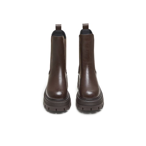 天美意2025冬新款厚底百搭短靴套脚潮流女切尔西靴KQX17DZ5