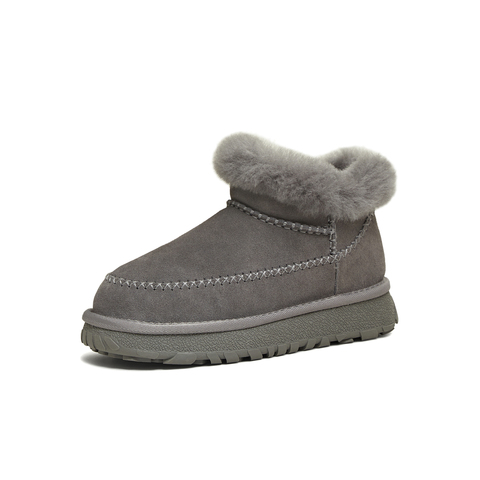 天美意2025冬新款厚底简约加绒雪地靴保暖休闲百搭女靴KXD66DD5