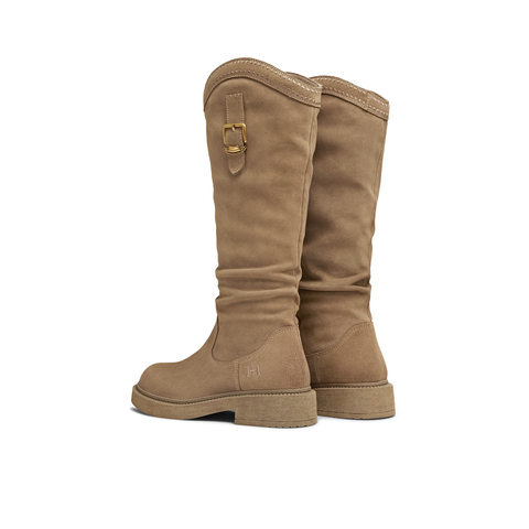 天美意2025冬新款厚底潮流复古长筒靴显瘦百搭女西部靴CD581DG5