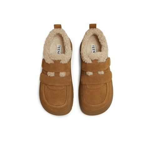 天美意2025冬新款厚底保暖棉鞋毛毛鞋女雪地靴KMZ23DM5