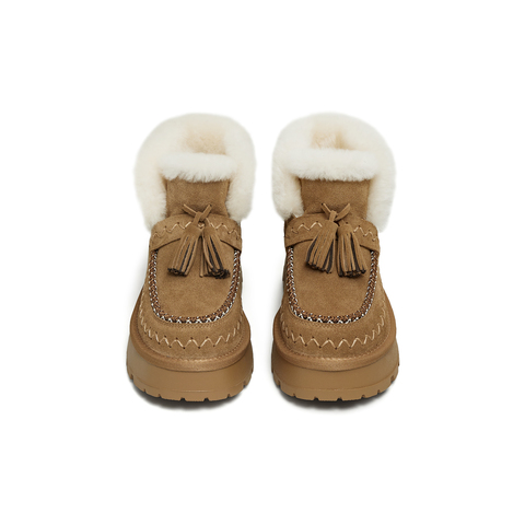 天美意2025冬新款厚底休闲百搭加绒雪地靴保暖女靴KXD71DZ5